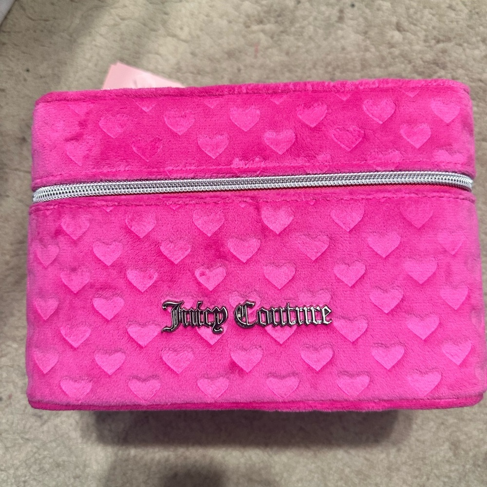 Juicy Couture Pink Heart-Patterned Makeup Case
